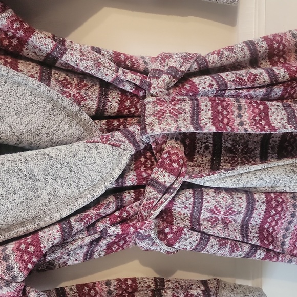 Nautica Fair Isle Print Soft Robe Shawl Collar - Picture 4 of 9